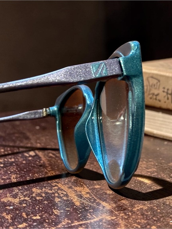 Vintage Deadstock Optyl LCM Vienna Austrian Designer Teal Oversized Sunglasses main image 8